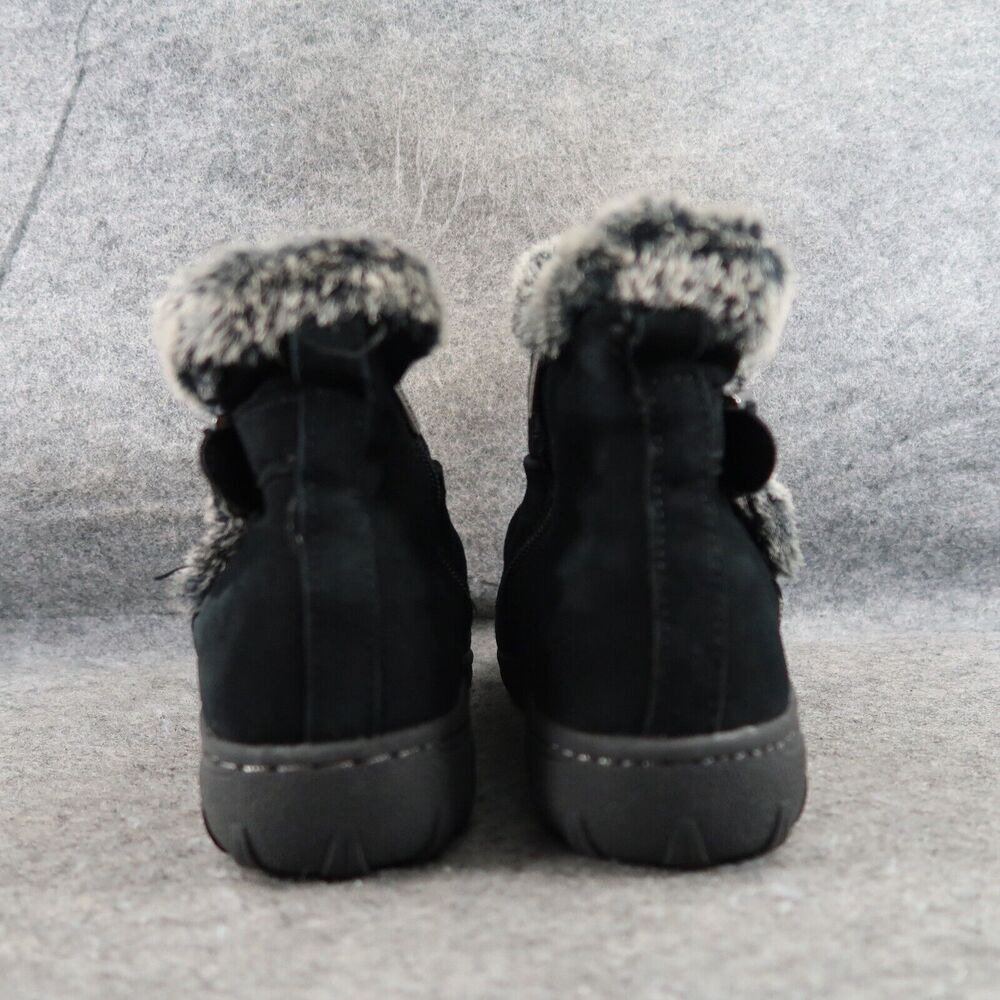 Khombu Shoes Womens 7 Booties Winter Lindsey Leather Faux Fur Buckle Strap Zip - Picture 4 of 15